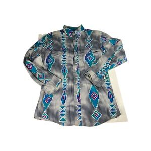 Roper Size L Western Shirt Mens Aztec Print Long Sleeve‎ Button Down Cowboy